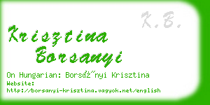 krisztina borsanyi business card